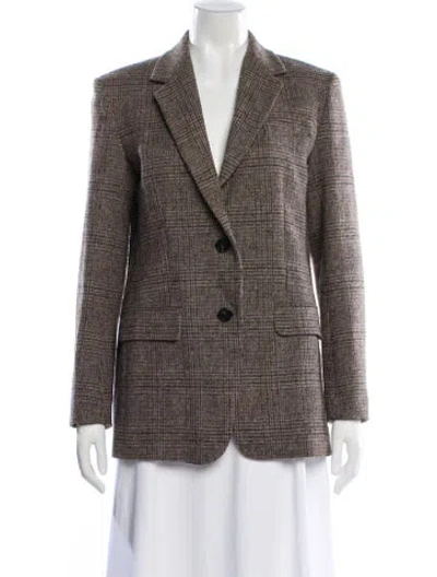 Pre-owned Weekend Max Mara Wool Plaid Print Blazer In Multi