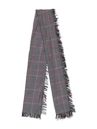 Pre-owned Weekend Max Mara Wool Plaid Print Scarf In Black