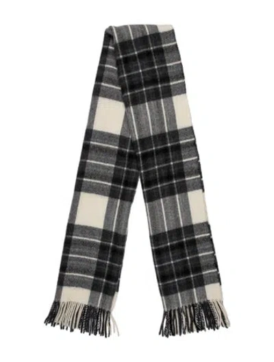 Pre-owned Weekend Max Mara Wool Plaid Print Scarf In Neutrals