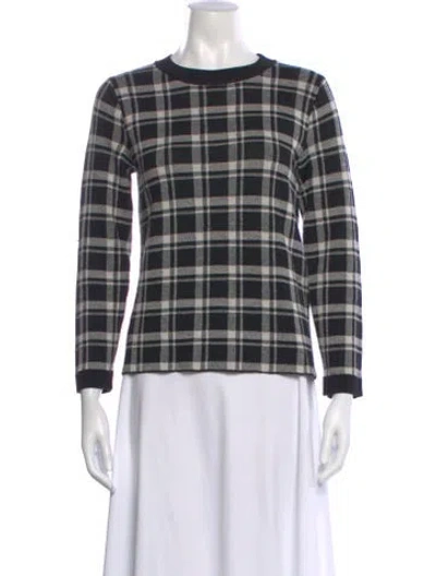 Pre-owned Weekend Max Mara Wool Plaid Print Sweater In Brown