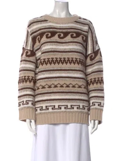Pre-owned Weekend Max Mara Wool Printed Sweater W/ Tags In Neutral