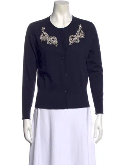 Pre-owned Weekend Max Mara Wool Scoop Neck Sweater In Blue