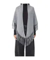 Weekend Max Mara Wool Shawl With Fringes In Gray