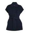 Weekend Max Mara Wool Sleeveless Belted Coat In Blue