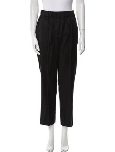 Pre-owned Weekend Max Mara Wool Straight Leg Pants In Black