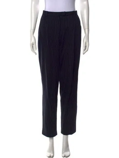 Pre-owned Weekend Max Mara Wool Straight Leg Pants In Black