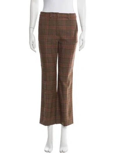 Pre-owned Weekend Max Mara Wool Straight Leg Pants In Brown