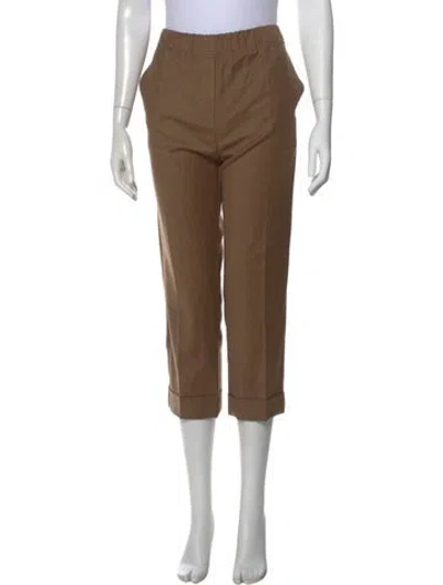 Pre-owned Weekend Max Mara Wool Straight Leg Pants In Brown