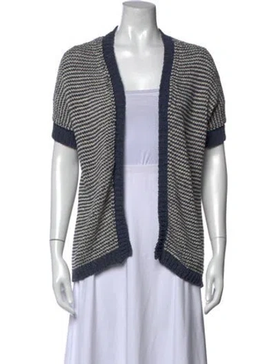 Pre-owned Weekend Max Mara Wool Striped Sweater In Blue