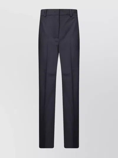 Weekend Max Mara Wool Tailored Fit Trousers In Blue