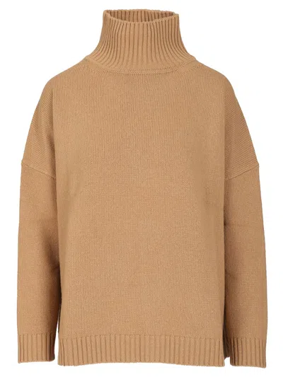 Weekend Max Mara Wool Turtleneck Sweater Knitwear Brown