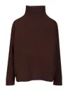 Weekend Max Mara Wool Turtleneck Sweater Knitwear Brown In Multi