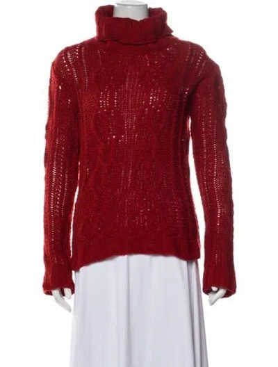 Pre-owned Weekend Max Mara Wool Turtleneck Sweater In Red