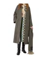 Weekend Max Mara Zenica Scarf Detail Herringbone Tweed Wool Blend Coat In Gray