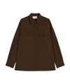 Weekend Max Mara Firmina Virgin Wool Button-up Shirt In Brown
