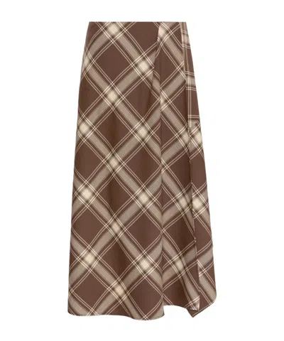 Weekend Max Mara Wool Twill Skirt In Brown