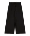 Weekend Max Mara Wool Canvas Wide-leg Pants In Black