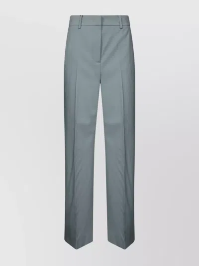 Weekend Max Mara Wool Wide Leg Trousers In Green