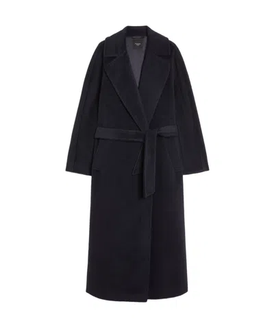 Weekend Max Mara Wool Wrap Coat In Black