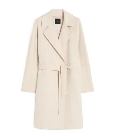 Weekend Max Mara Wool Wrap Coat In White