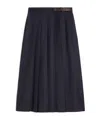Weekend Max Mara Fastoso Wool Blend Flannel Wrap Skirt In Blue