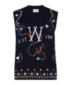 Weekend Max Mara Intarsia-knit Sleeveless Virgin-wool Sweater In Black