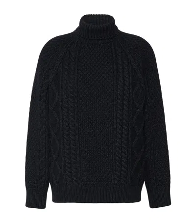 Weekend Max Mara Wool-blend Rollneck Sweater In Navy
