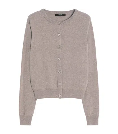 Weekend Max Mara Wool-cashmere Cardigan In Beige