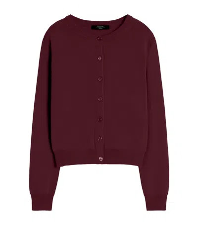 Weekend Max Mara Wool-cashmere Cardigan In Red