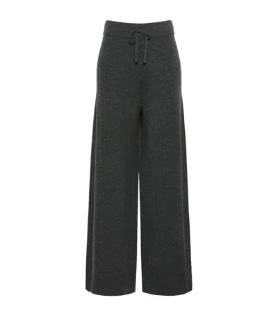 Weekend Max Mara Wool-cashmere Drawstring Trousers In Gray
