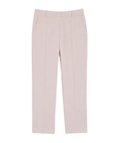 Weekend Max Mara Woollen Cloth Cigarette Trousers In White