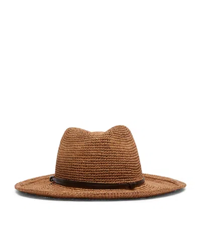 Weekend Max Mara Woven Fedora Hat In Brown