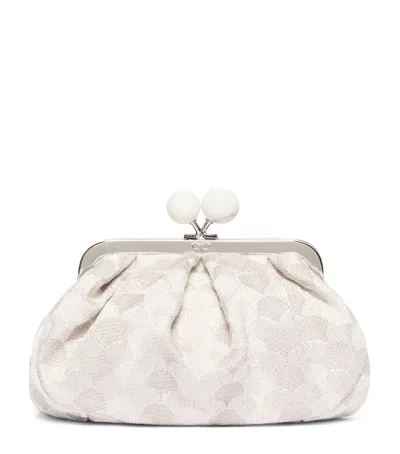 Weekend Max Mara Woven Jacquard Pasticcino Clutch Bag In Neutral