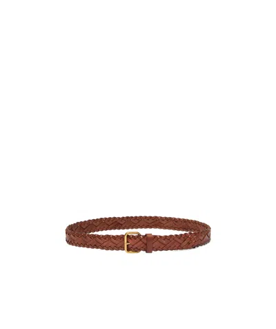 Weekend Max Mara Woven Leather Belt In Brown