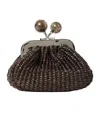 Weekend Max Mara Woven Mini Bag In Dark