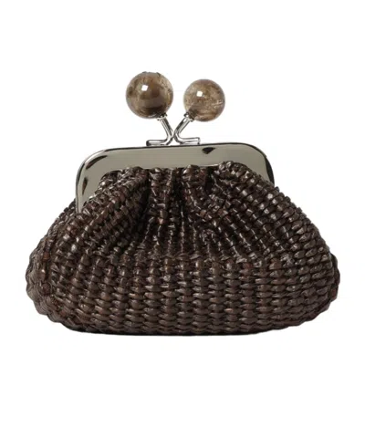 Weekend Max Mara Woven Mini Bag In Dark