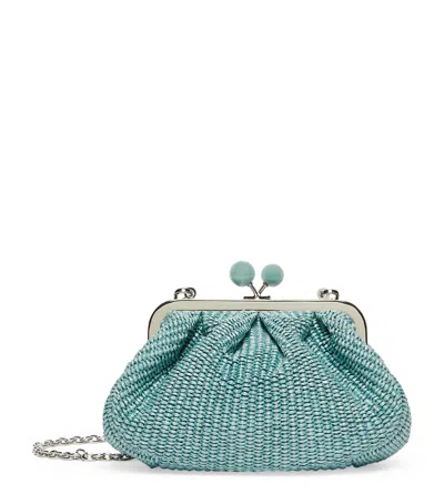 Weekend Max Mara Woven Pasticcino Clutch Bag In Blue