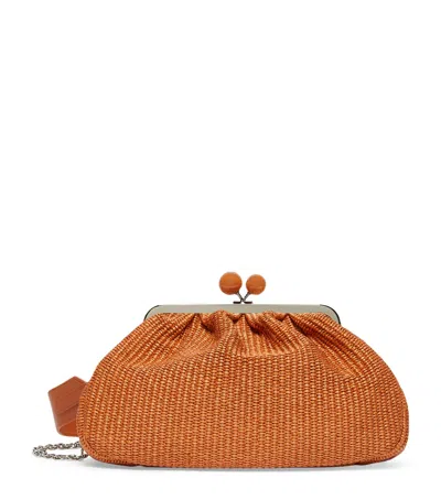 Weekend Max Mara Woven Pasticcino Clutch Bag In Pink