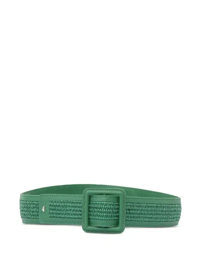 Weekend Max Mara Woven Square-buckle Belt In Green