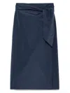 Weekend Max Mara Narsete Faux Wrap Skirt In Blue
