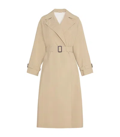 Weekend Max Mara Long Water-repellent Technical Trench Coat In Brown