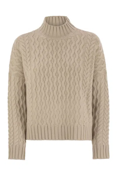 Weekend Max Mara Yard - Boxy Sweater In Wool Yarn In Neutral
