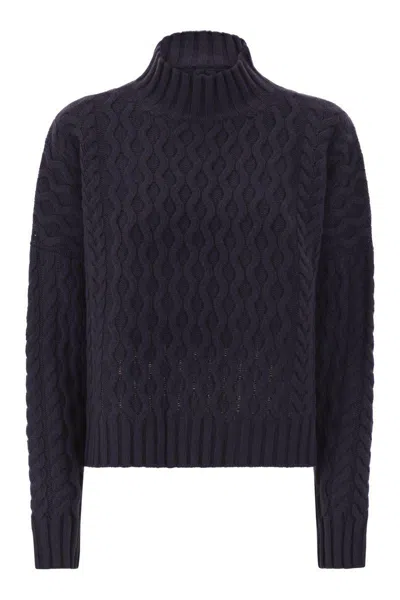 Weekend Max Mara Yard - Boxy Sweater In Wool Yarn In Blue
