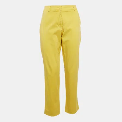 Pre-owned Weekend Max Mara Yellow Cotton Trousers M