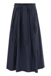 Weekend Max Mara Zarda - Wide Taffeta Skirt In Blue