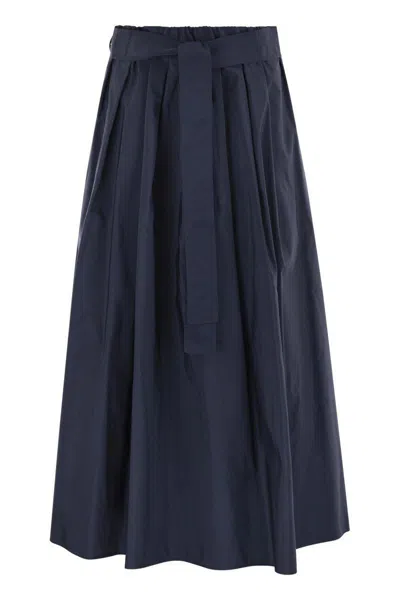 Weekend Max Mara Zarda - Wide Taffeta Skirt In Blue