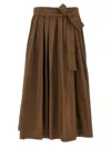 Weekend Max Mara Max Mara Weekend Pure Cotton Poplin Midi Skirt In Brown