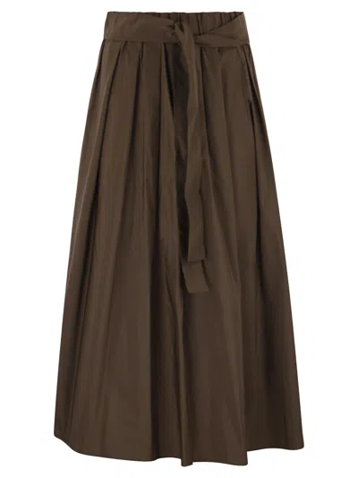 Weekend Max Mara Zarda Wide Taffeta Skirt In Brown