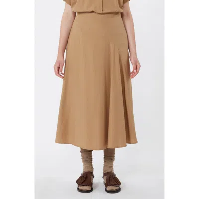 Weekend Max Mara Zaterra Bias Cut Cotton Skirt In Brown