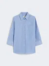 Weekend Max Mara Striped Three-quarter Sleeve Shirt In Blue